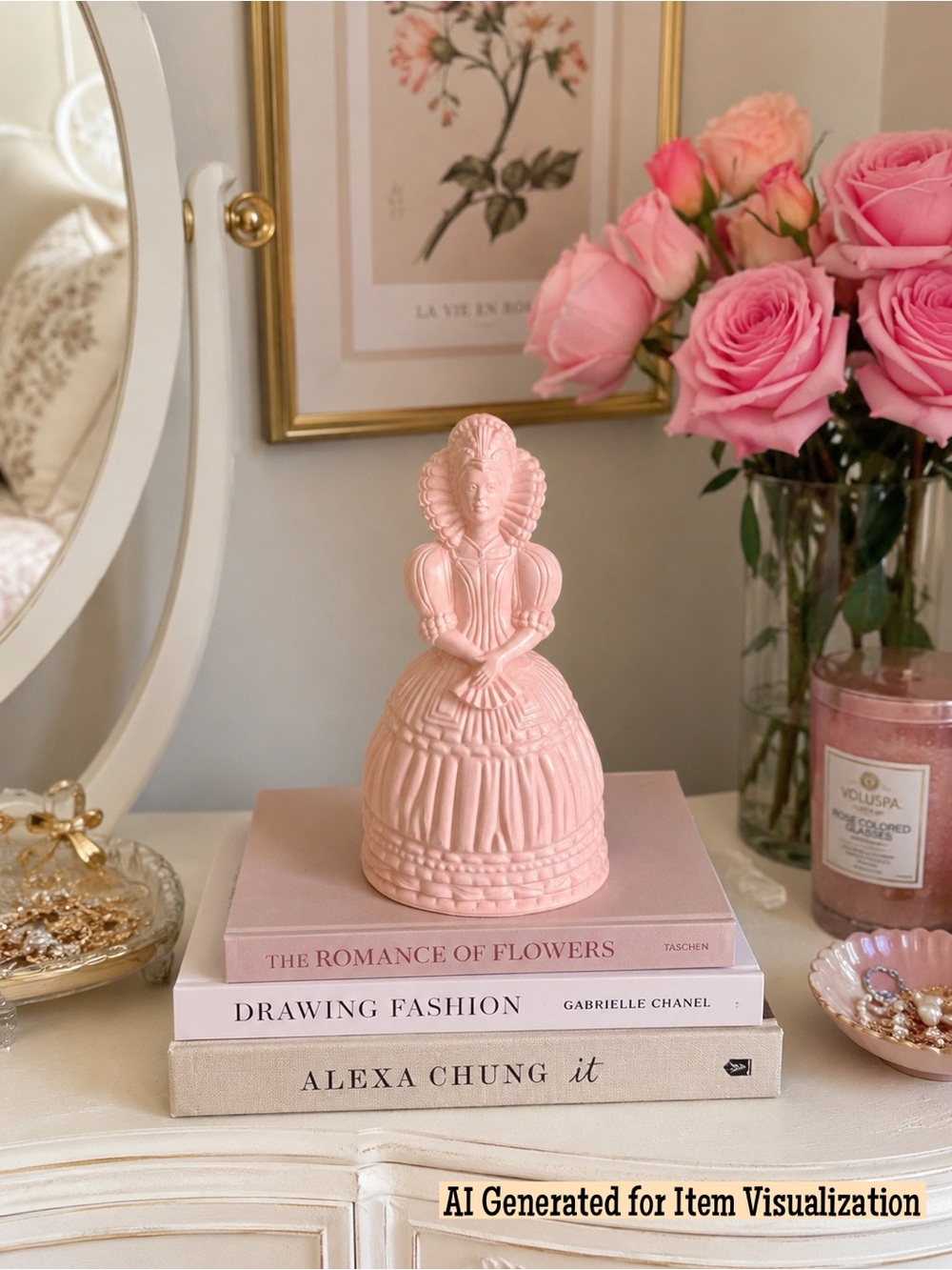 VTG Avon Elizabethan Moonwind Pink Perfume Bottle 4 oz Bridgerton